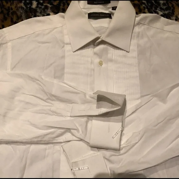 joseph abboud french cuff dress shirt Joseph Abboud Mens Dress Shirt 14.5 S Striped French Cuff Non Iron Classic Fit